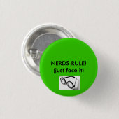 Nerdgläser, NERD-REGEL! (gerade Gesicht es) Button (Vorne & Hinten)