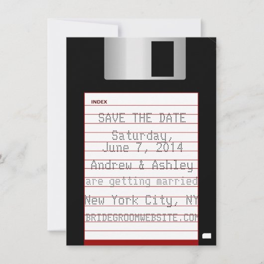 Nerdige Hochzeit - Speichere das Datum - Diskette Save The Date (Vorderseite)
