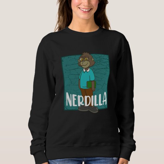Nerdilla Nerdy Gorilla Computer Nerd Sweatshirt (Vorderseite)