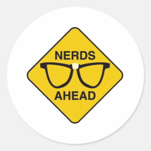 Nerds Ahead Runder Aufkleber (Vorderseite)