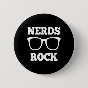 Nerds Rock T-Shirt Gamer Geek Lustig Süße Nerd-Blu Button