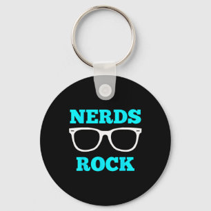 Nerds Rock T-Shirt Gamer Geek Lustig Süße Nerd Blu Schlüsselanhänger