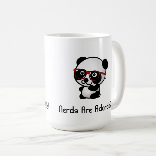 Nerds sind entzückender niedlicher Panda mit Kaffeetasse (VorderseiteRechts)