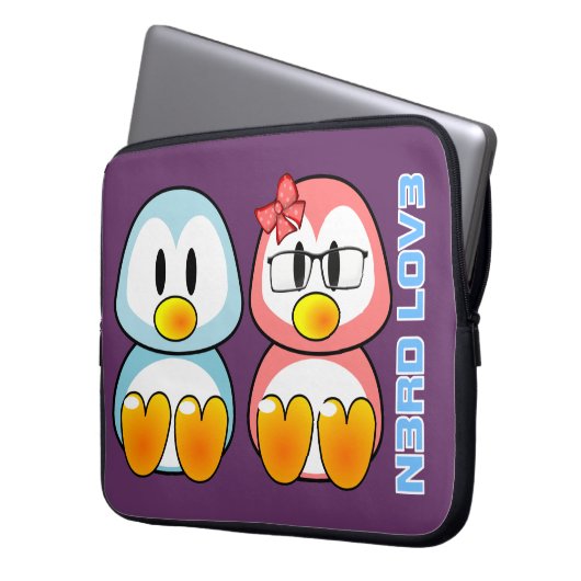 NerdValentine: ComputerGeek Leet sprechen Liebe Laptopschutzhülle (Vorderseite Links)