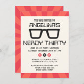 Nerdy 30 Geburtstagsparty mit Gekegel Einladung (Vorne/Hinten)