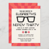 Nerdy 30 Geburtstagsparty mit Gekegel Einladung (Vorne/Hinten)