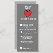 Nerdy 8-Bit Bride & Groom UAWG Menükarte (Vorne/Hinten)