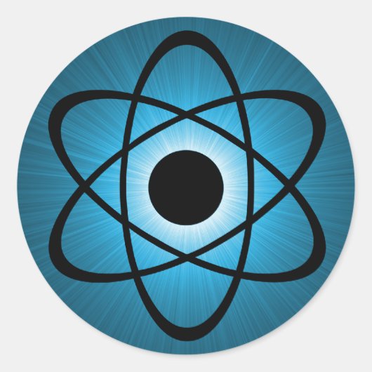Nerdy Atomhafer, blau Runder Aufkleber (Vorderseite)