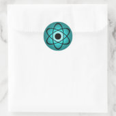 Nerdy Atomhafter, Aquamarin Runder Aufkleber (Tasche)