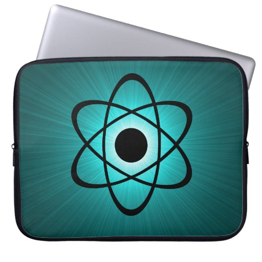 Nerdy Atomic Electronics Sleeve, Aquamarin Laptopschutzhülle (Vorderseite)
