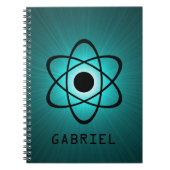 Nerdy Atomic Notebook, Aquamarin Notizblock (Vorderseite)