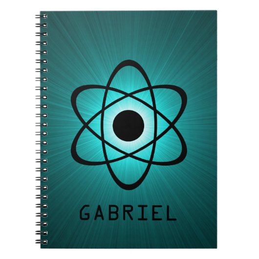 Nerdy Atomic Notebook, Aquamarin Notizblock (Vorderseite)