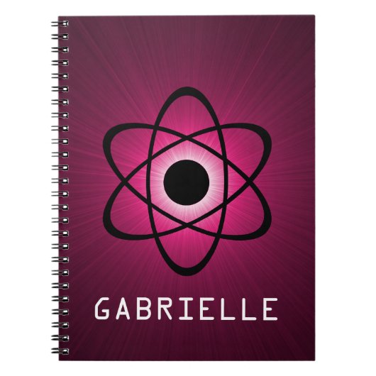 Nerdy Atomic Notebook, rosa Notizblock (Vorderseite)