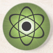 Nerdy Atomic Untersetzer, grün Sandstein Untersetzer (Vorne)
