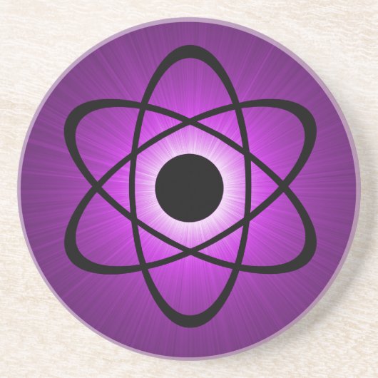 Nerdy Atomic Untersetzer, Lila Getränkeuntersetzer (Vorne)