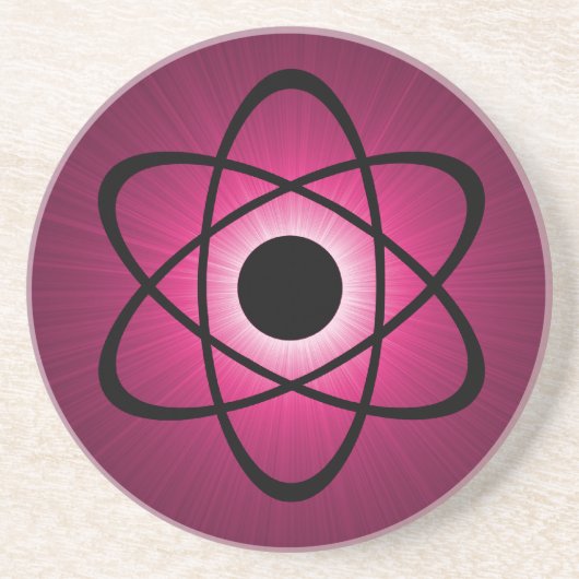 Nerdy Atomic Untersetzer, rosa Getränkeuntersetzer (Vorne)