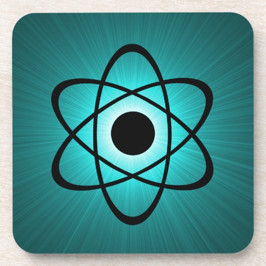 Nerdy Atomic Untersetzer Set, Aquamarin (Vorderseite)