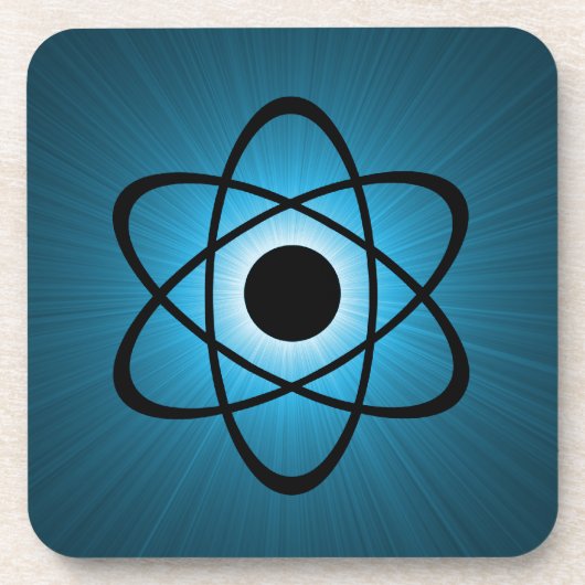 Nerdy Atomic Untersetzer Set, blau (Vorderseite)
