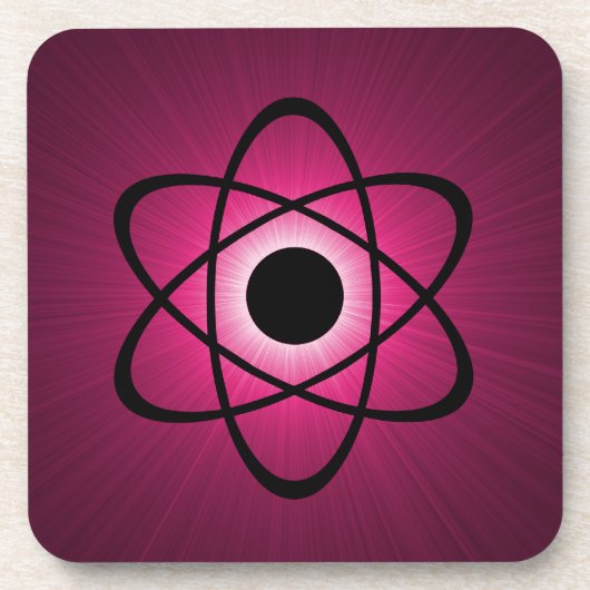 Nerdy Atomic Untersetzer Set, rosa (Vorderseite)