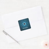 Nerdy Atomizable Stickers, blau Quadratischer Aufkleber (Umschlag)
