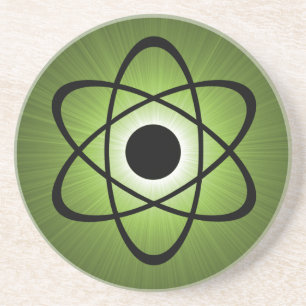 Nerdy AtomUntersetzer, grün Sandstein Untersetzer