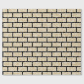 Nerdy, beige Pixelated 8-Bitart-Ziegelstein-Muster Geschenkpapier (Flach)