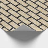 Nerdy, beige Pixelated 8-Bitart-Ziegelstein-Muster Geschenkpapier (Ecke)