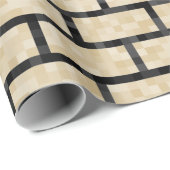 Nerdy, beige Pixelated 8-Bitart-Ziegelstein-Muster Geschenkpapier (Rolleneckpunkt)