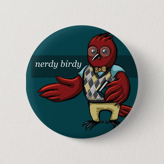 Nerdy Birdy Knopf Button (Vorderseite)