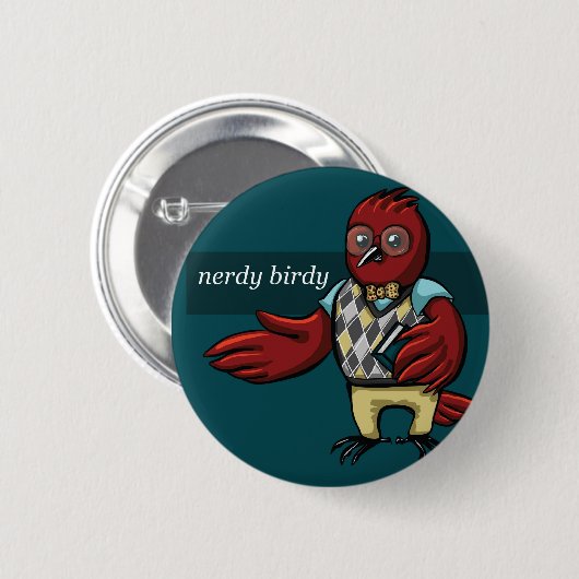 Nerdy Birdy Knopf Button (Vorne & Hinten)