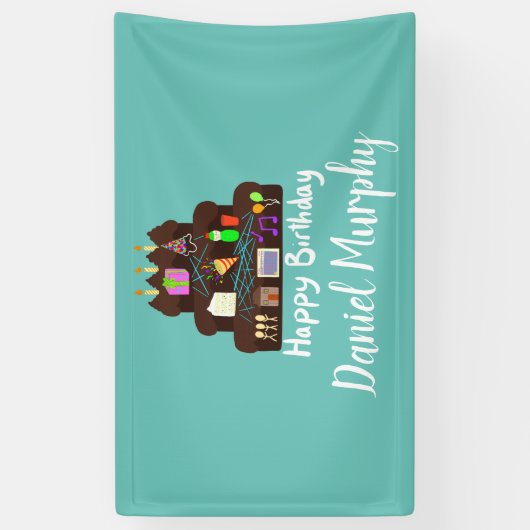 Nerdy Birthday Neural Network Banner (Vertikal)