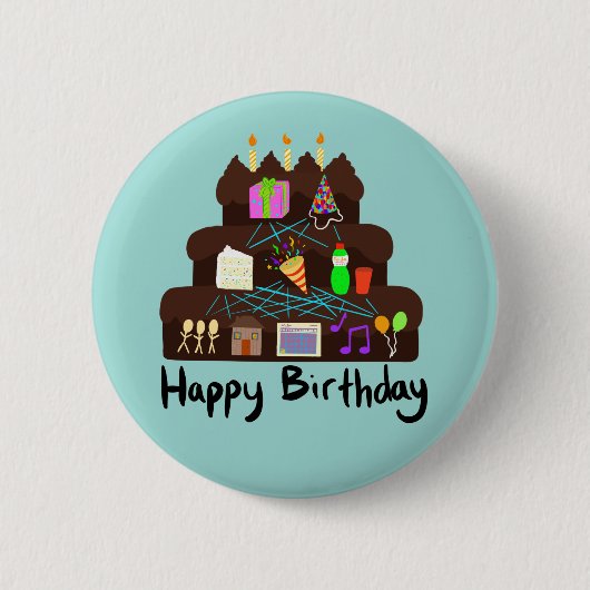 Nerdy Birthday Neural Network Button (Vorderseite)