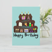Nerdy Birthday Neural Network Einladung (Stehend Vorderseite)