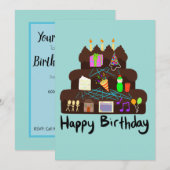 Nerdy Birthday Neural Network Einladung (Vorne/Hinten)