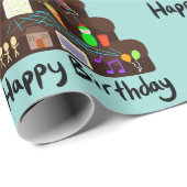 Nerdy Birthday Neural Network Geschenkpapier (Rolleneckpunkt)