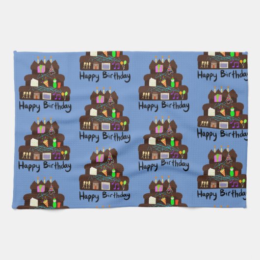 Nerdy Birthday Neural Network Geschirrtuch (Horizontal)