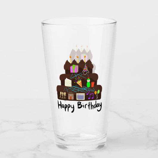 Nerdy Birthday Neural Network Glas (Vorderseite)