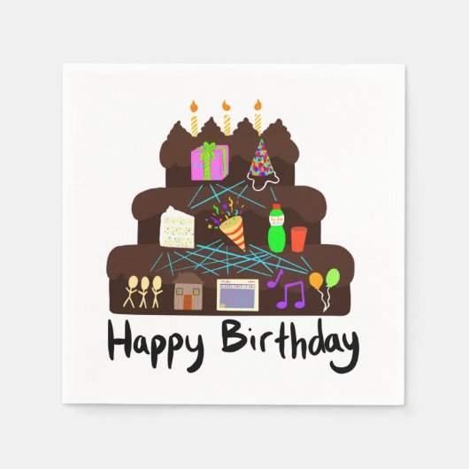 Nerdy Birthday Neural Network Serviette (Vorderseite)