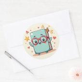 Nerdy Book Buddy – Kawaii Buch Aufkleber (Umschlag)