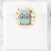 Nerdy Book Buddy – Kawaii Buch Aufkleber (Tasche)