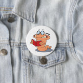 Nerdy Bookworm Lesen eines Buches Button (Beispiel)