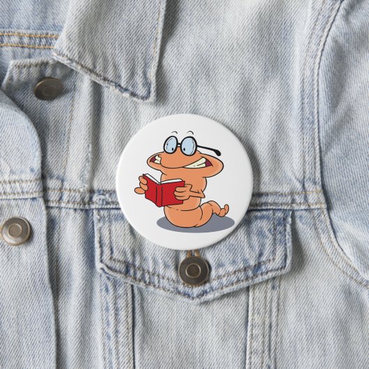 Nerdy Bookworm Lesen eines Buches Button (Beispiel)