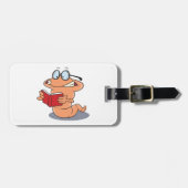 Nerdy Bookworm Lesen eines Buches Gepäckanhänger (Vorderseite horizontal)