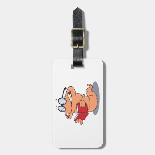 Nerdy Bookworm Lesen eines Buches Gepäckanhänger (Vorderseite vertikal)