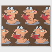 Nerdy Bookworm Lesen eines Buches Geschenkpapier (Flach)