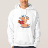 Nerdy Bookworm Lesen eines Buches Hoodie (Vorderseite)