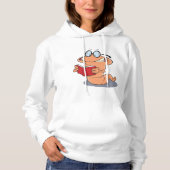 Nerdy Bookworm Lesen eines Buches Hoodie (Vorderseite)