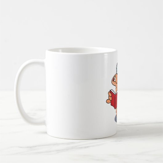 Nerdy Bookworm Lesen eines Buches Kaffeetasse (Links)