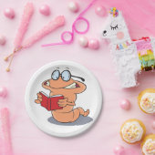 Nerdy Bookworm Lesen eines Buches Pappteller (Party)