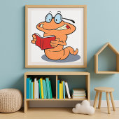 Nerdy Bookworm Lesen eines Buches Poster
